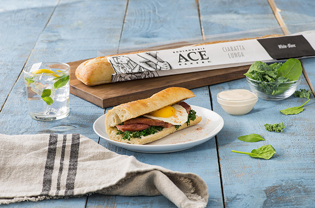 Greens, Egg and Ham Sandwich