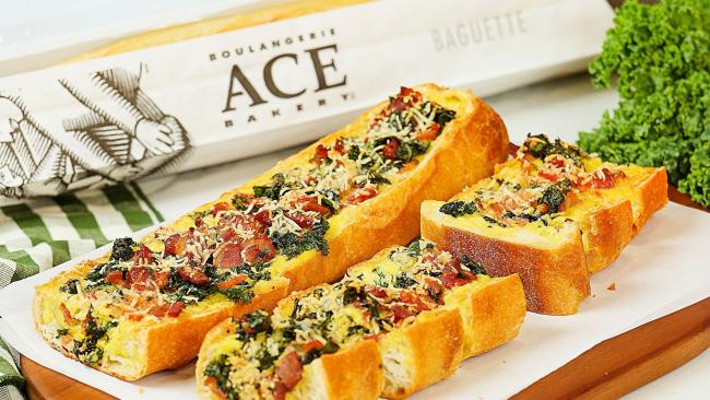 Bacon, Kale & Parmesan Baked Egg Baguette