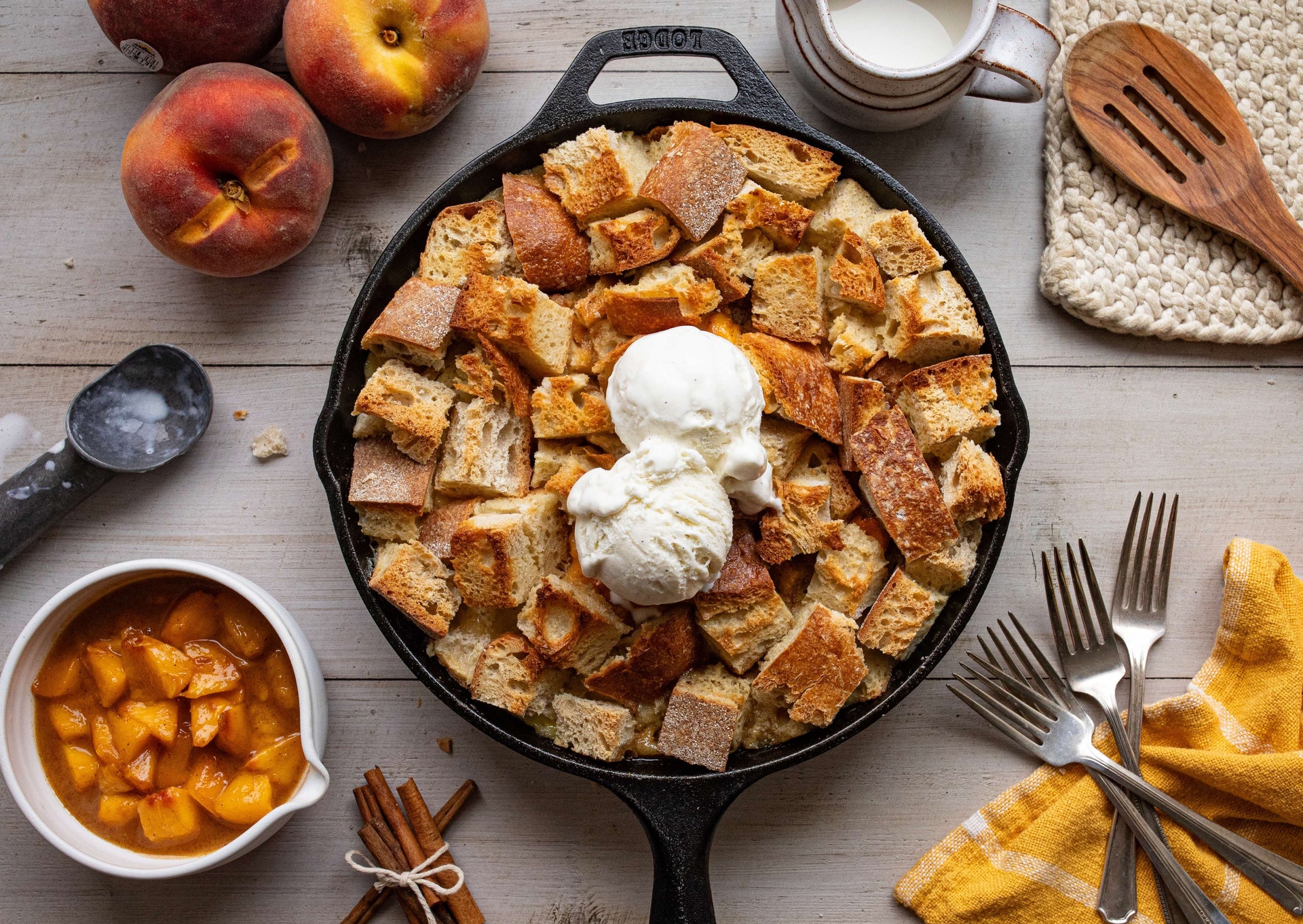 Peach Bread Pudding