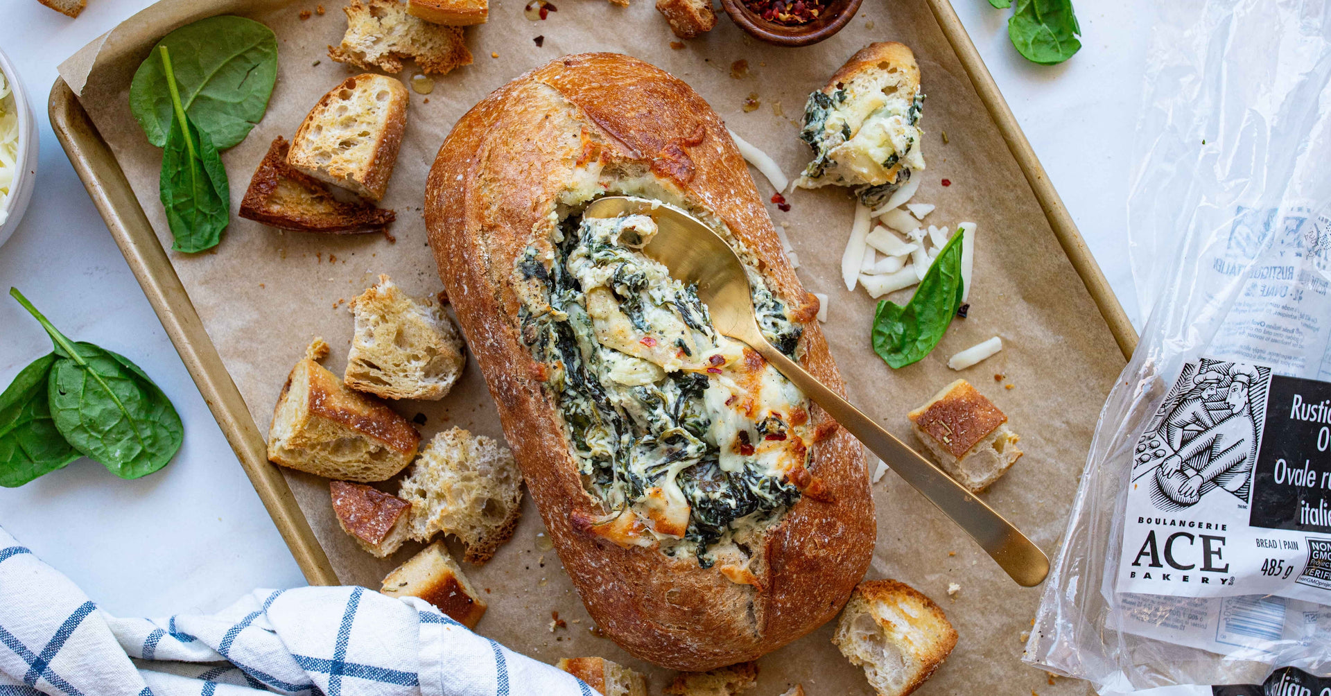 Rustic Italian Oval Spinach Dip