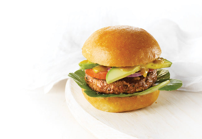 Herbed Beef Burger with Avocado & Honey Mustard