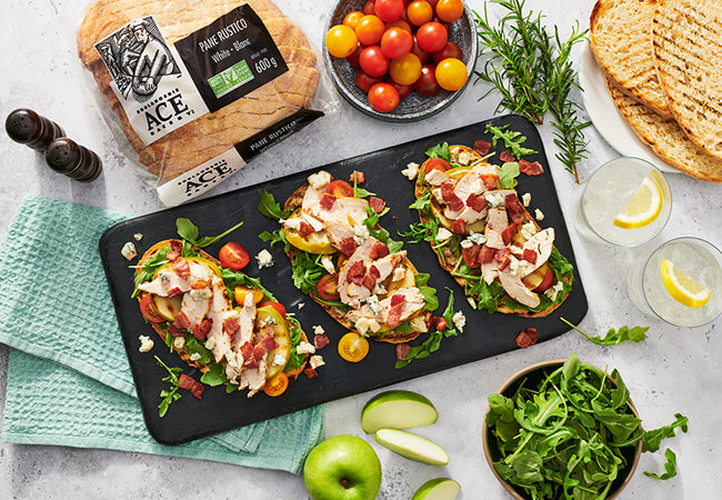 Open Faced Chicken, Apple and Arugula Sandwich
