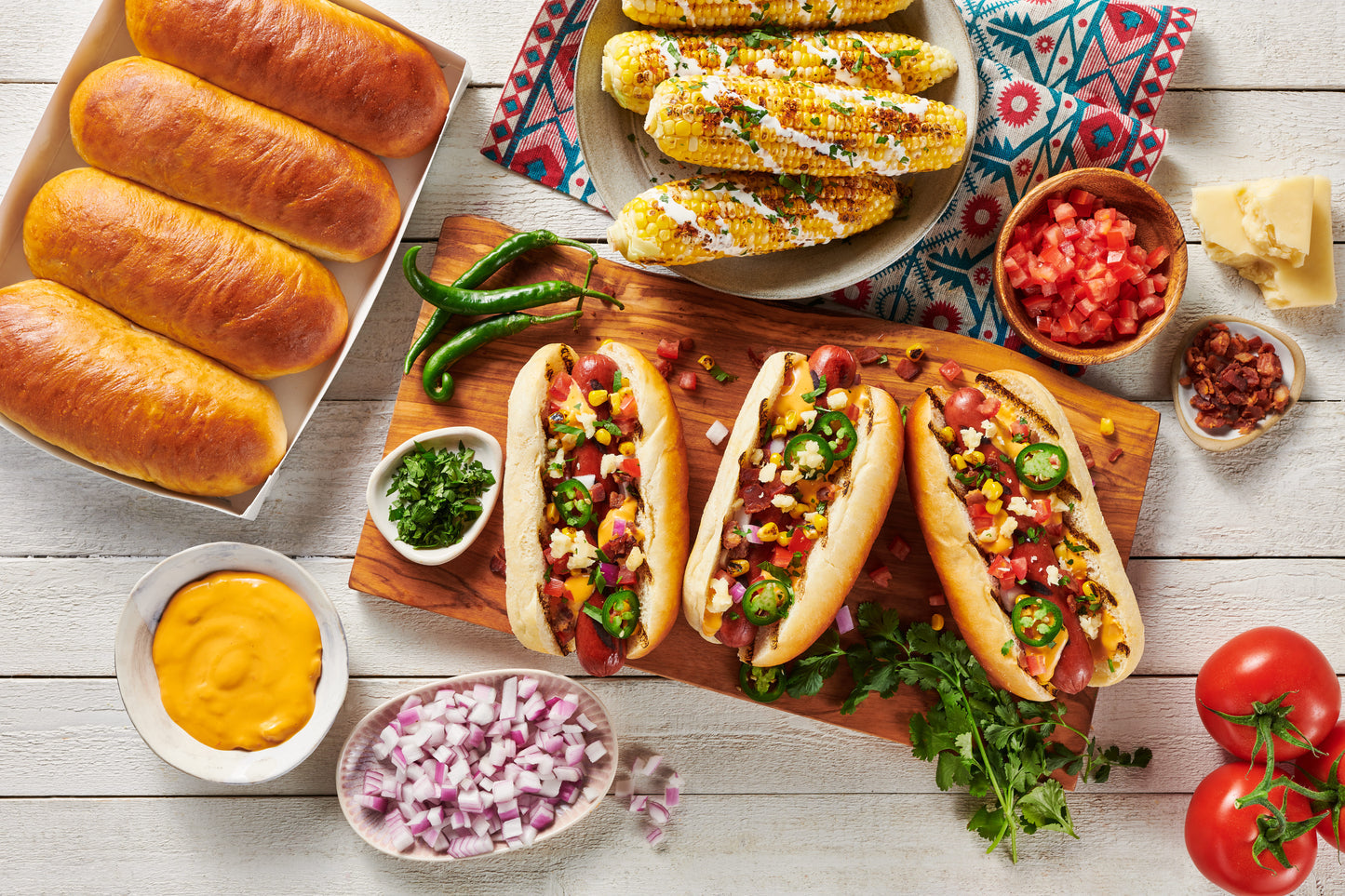 Cheesy Mexican Hot Dog