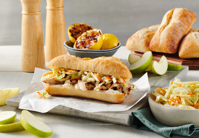 Dijon Grilled Chicken with Fennel and Apple Slaw