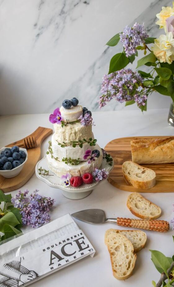 4-tiered Cheese 'Cake' with an ACE Bakery Baguette